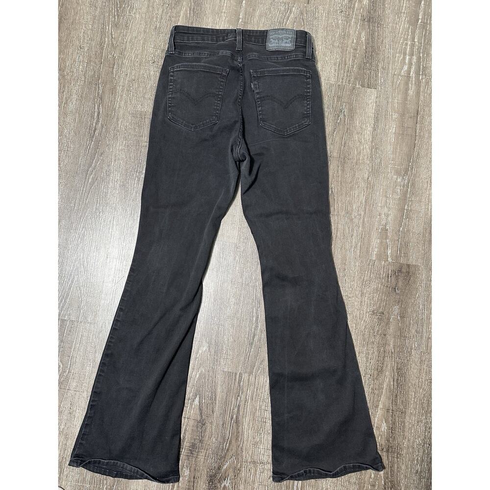 Levi’s 726 Flare Jeans Women’s 30 Black High Rise Dark Wash Stretch Boho - Picture 7 of 10
